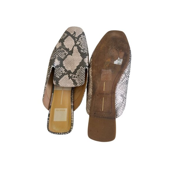 DOLCE VITA Bree Snake Print Mules Loafer Flats Size 9.5 - Picture 5 of 7